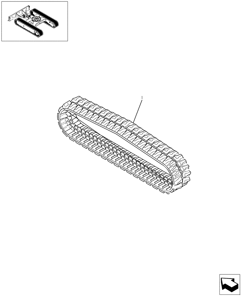 Схема запчастей Case CX22B - (390-01[1]) - RUBBER SHOE ASSY (48) - TRACKS & TRACK SUSPENSION