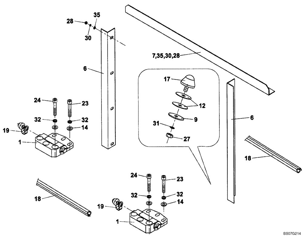 Схема запчастей Case SV210 - (12-024-00[01]) - HOOD, MOUNTING (GROUP 205) (ND106352) (09) - CHASSIS/ATTACHMENTS