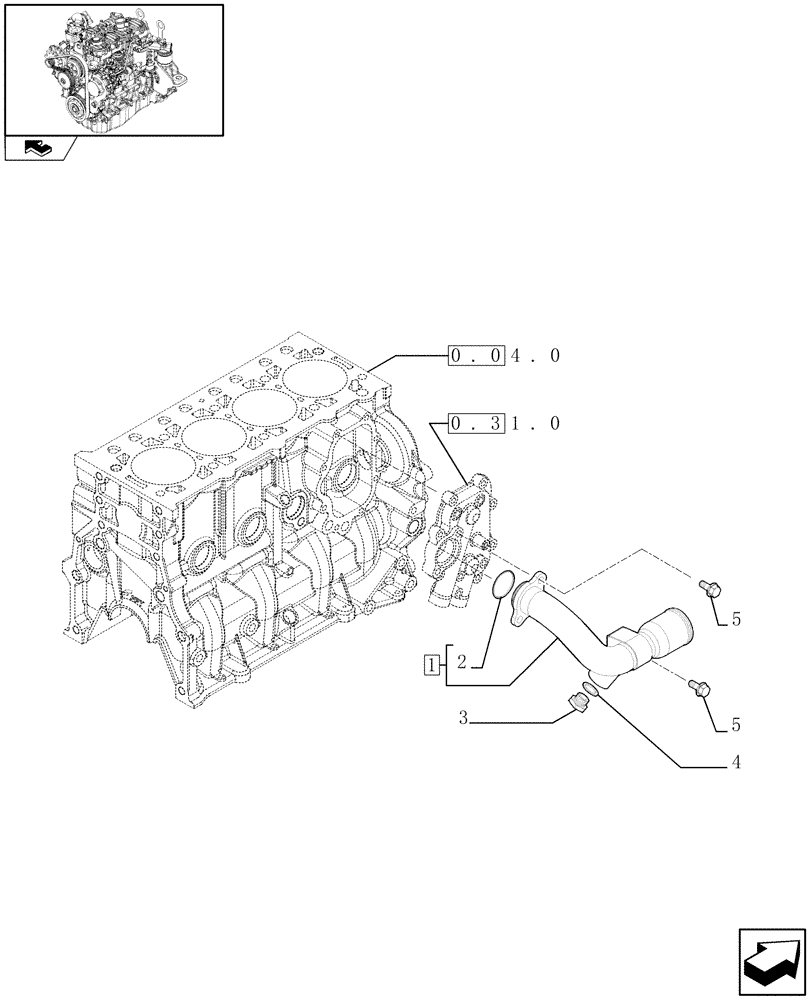 Схема запчастей Case F5CE9454E A002 - (0.32.3) - PIPING - ENGINE COOLING SYSTEM (504246662) 