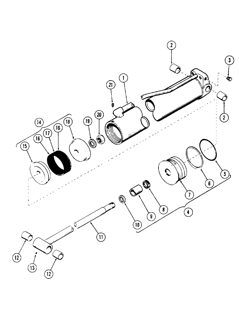 Схема запчастей Case 50 - (212) - WRIST-O-TWIST CYLINDER, (5.50" ID X 8.20" STROKE), (S/N 6279926 AND AFTER) (35) - HYDRAULIC SYSTEMS