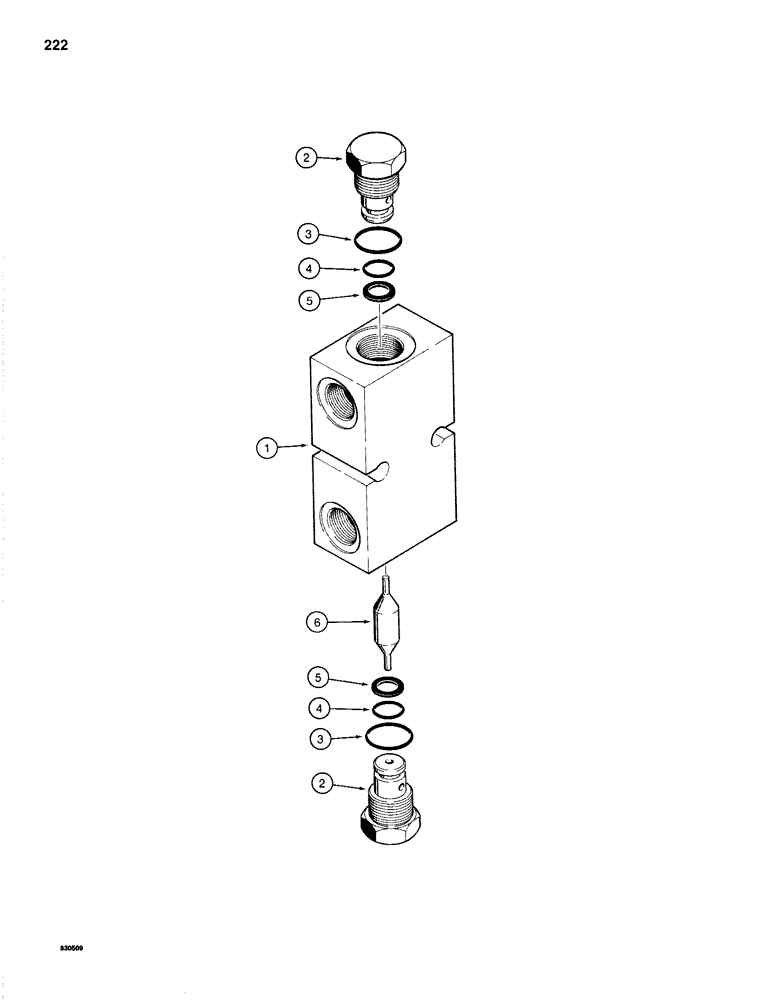 Схема запчастей Case 1280 - (222) - LEVELER CHECK VALVE (07) - HYDRAULIC SYSTEM