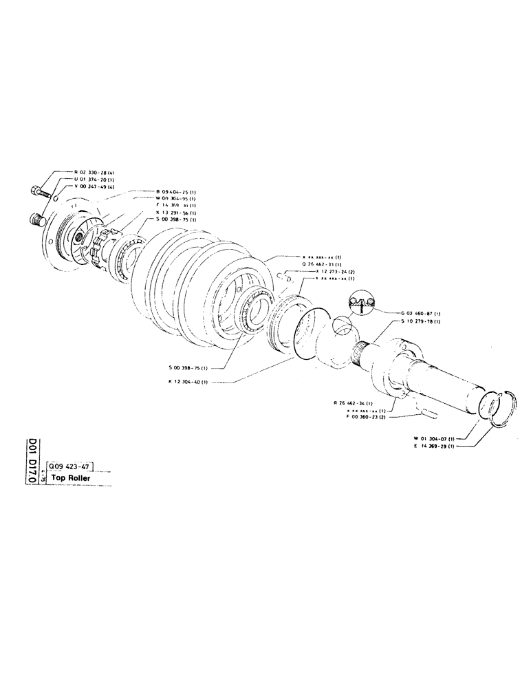 Схема запчастей Case 220CKS - (37) - TOP ROLLER (04) - UNDERCARRIAGE