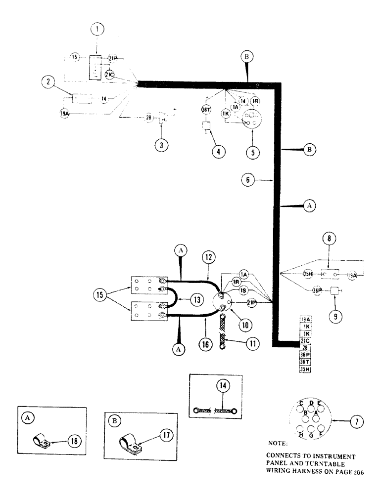 Схема запчастей Case 35 - (214) - ENGINE WIRING HARNESS FOR: DETROIT DIESEL 4-53 ENGINE (USED ON UNITS WITH PIN 6266301 AND AFTER) (55) - ELECTRICAL SYSTEMS