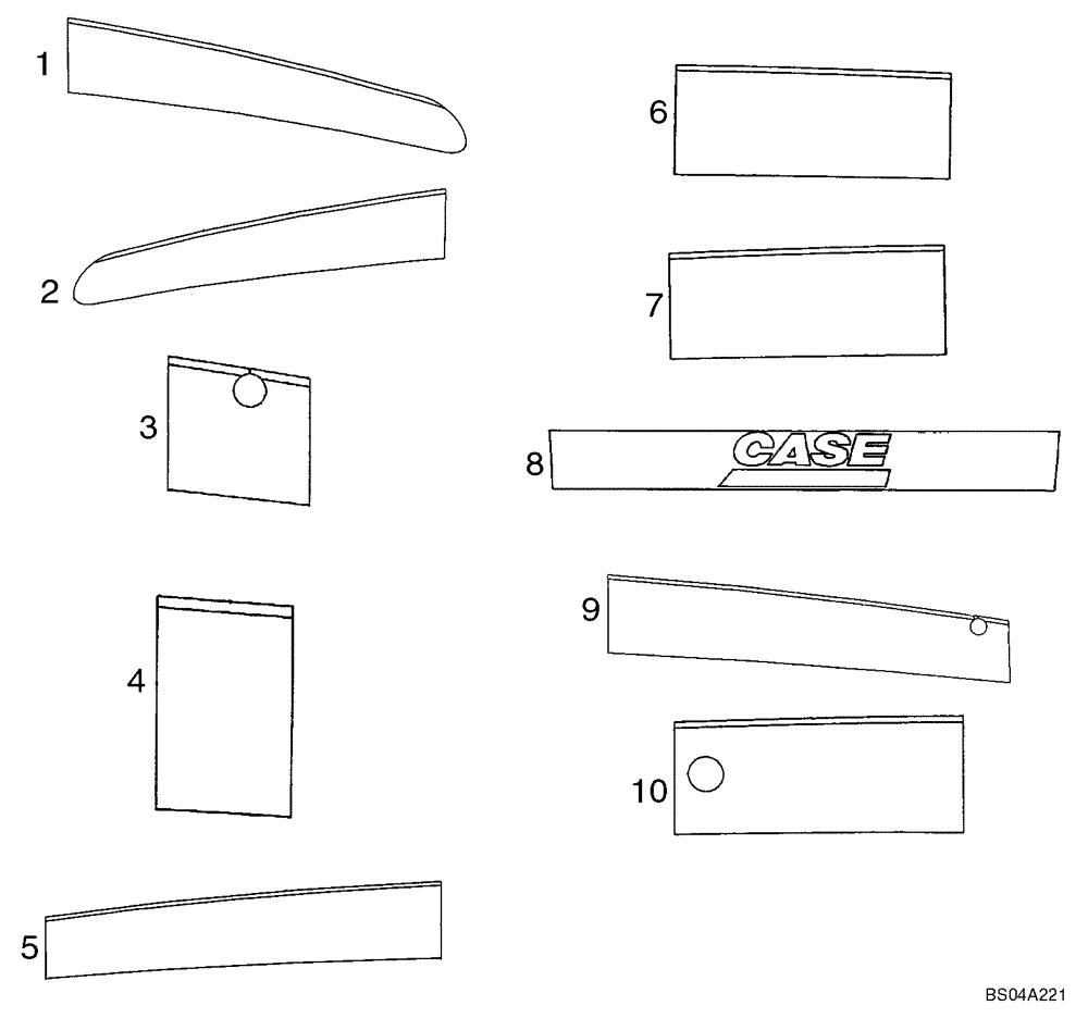 Схема запчастей Case 521D - (09-61) - DECALS - SPECIAL PAINT (09) - CHASSIS