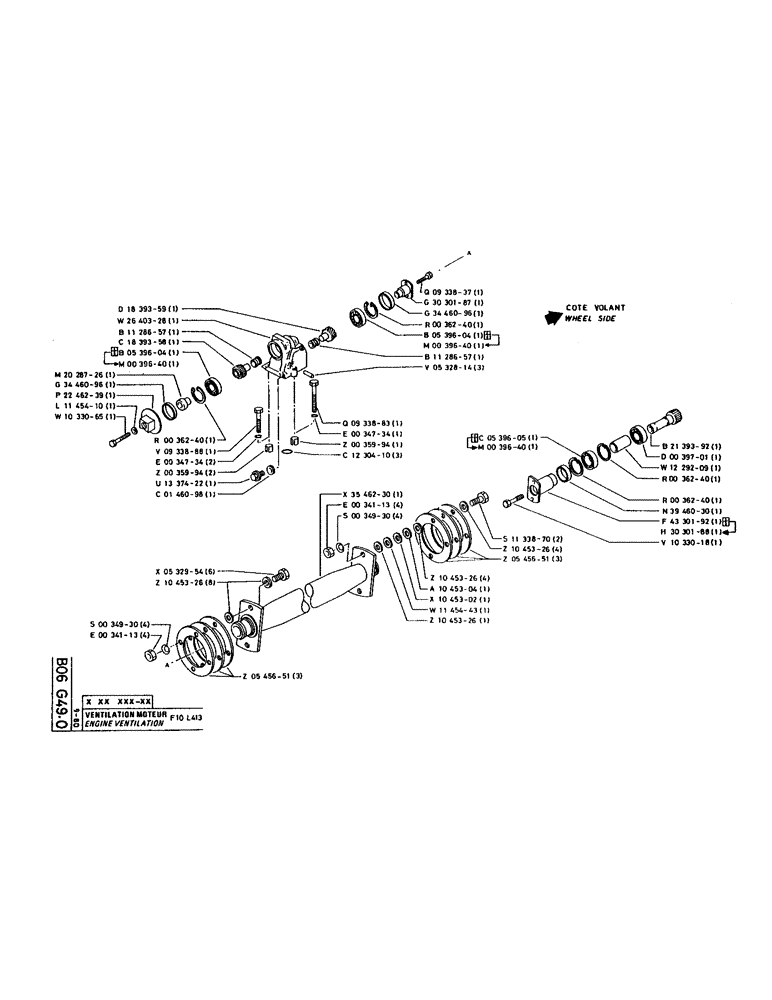 Схема запчастей Case 220 - (069) - ENGINE VENTILATION (01) - ENGINE