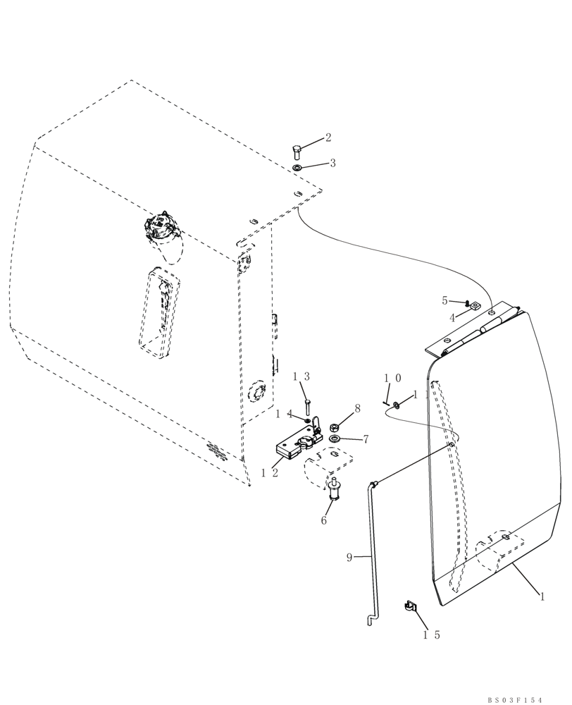 Схема запчастей Case 650K - (09-10) - DOOR, REAR - TANK, HYDRAULIC OIL (IF USED) (09) - CHASSIS/ATTACHMENTS