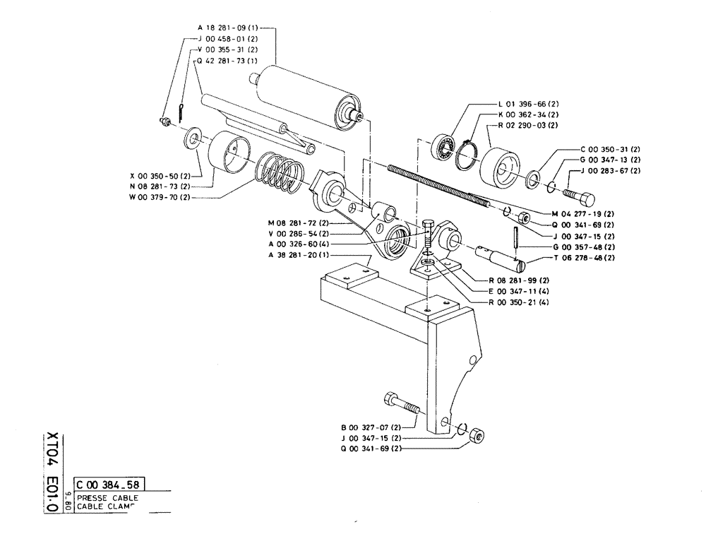 Схема запчастей Case 75C - (XT04 E01.0) - CABLE CLAMP (18) - ATTACHMENT ACCESSORIES