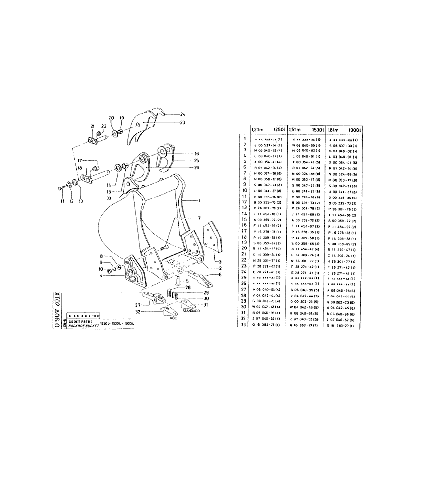 Схема запчастей Case 220 - (297) - BACKHOE BUCKET (19) - BUCKETS