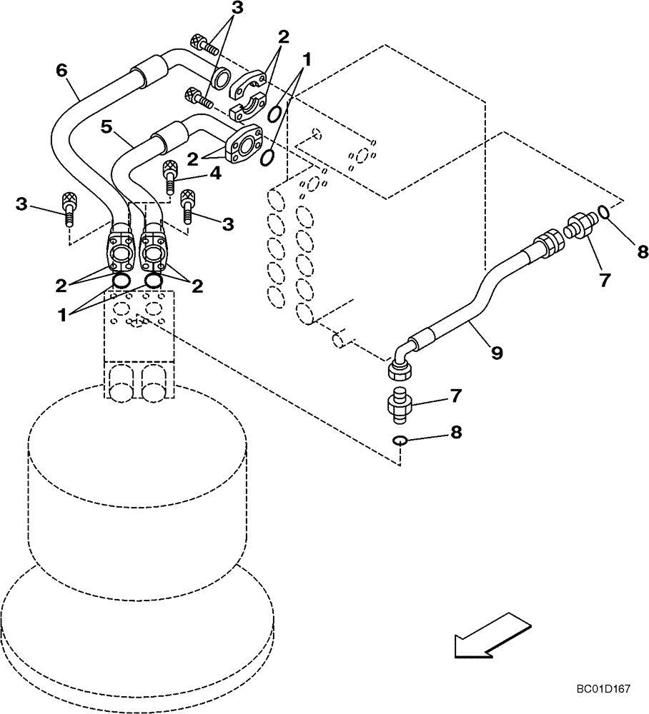 Схема запчастей Case CX330 - (08-09) - HYDRAULICS - SWING (08) - HYDRAULICS