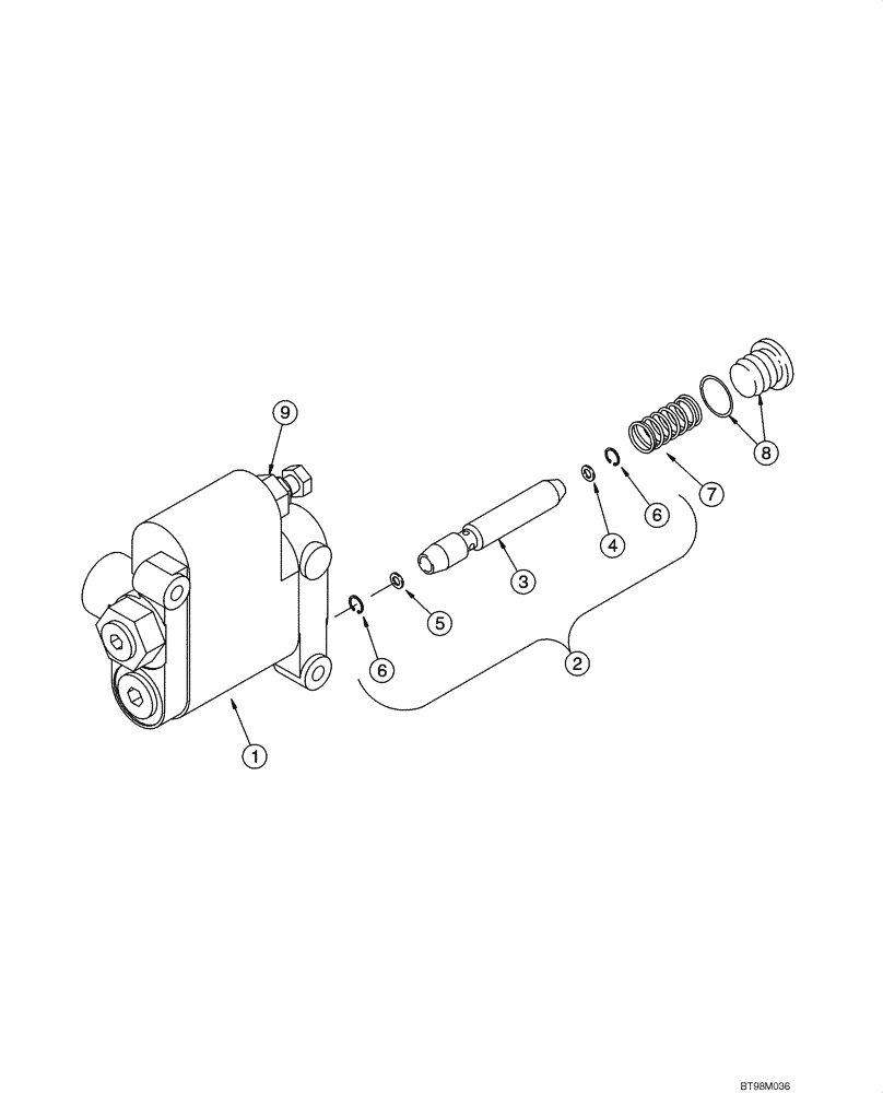 Схема запчастей Case 465 - (08-04) - VALVE ASSY, SELF LEVEL (08) - HYDRAULICS