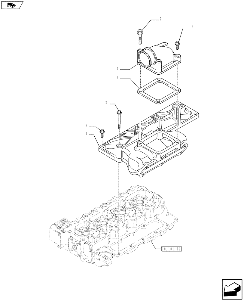 Схема запчастей Case F4HFE413A E001 - (10.254.01) - INTAKE MANIFOLD - ENGINE AIR INTAKE (2855804 - 2855808) (10) - ENGINE