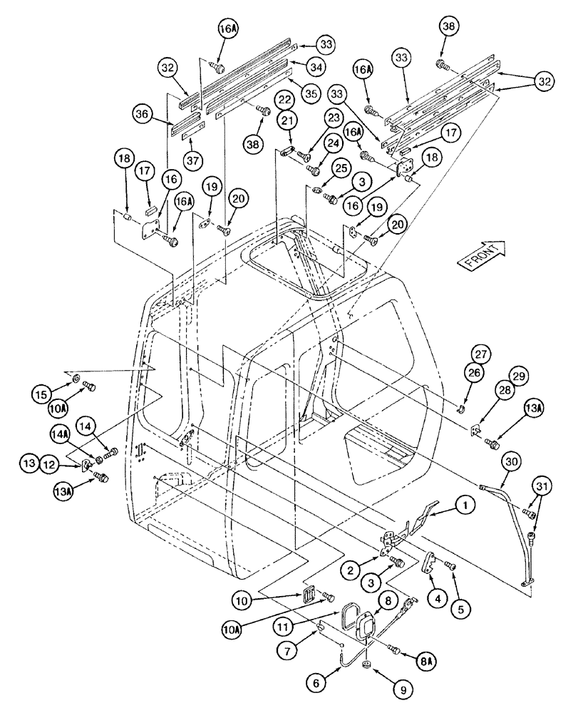 Схема запчастей Case 9050B - (9-084) - CAB MISCELLANEOUS PART (09) - CHASSIS/ATTACHMENTS