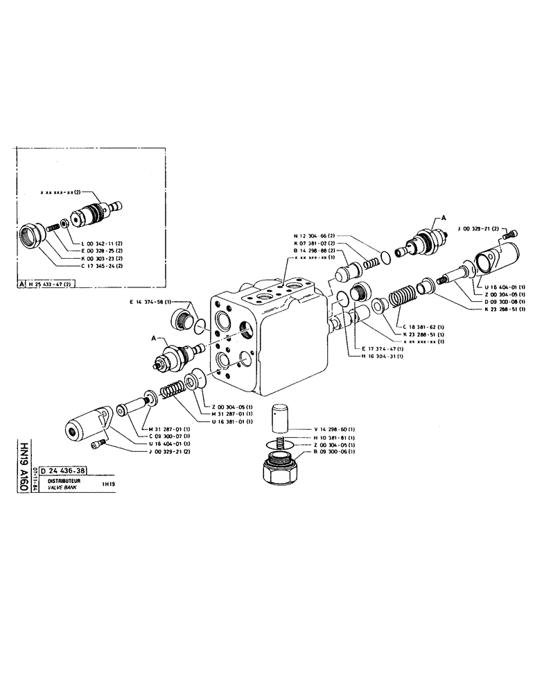 Схема запчастей Case 220 - (197) - VALVE BANK (07) - HYDRAULIC SYSTEM