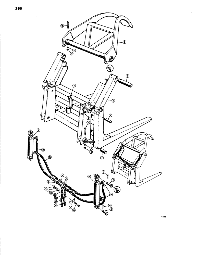 Схема запчастей Case 450 - (260) - LOGGING FORK AND GRAPPLE ATTACHMENT (05) - UPPERSTRUCTURE CHASSIS