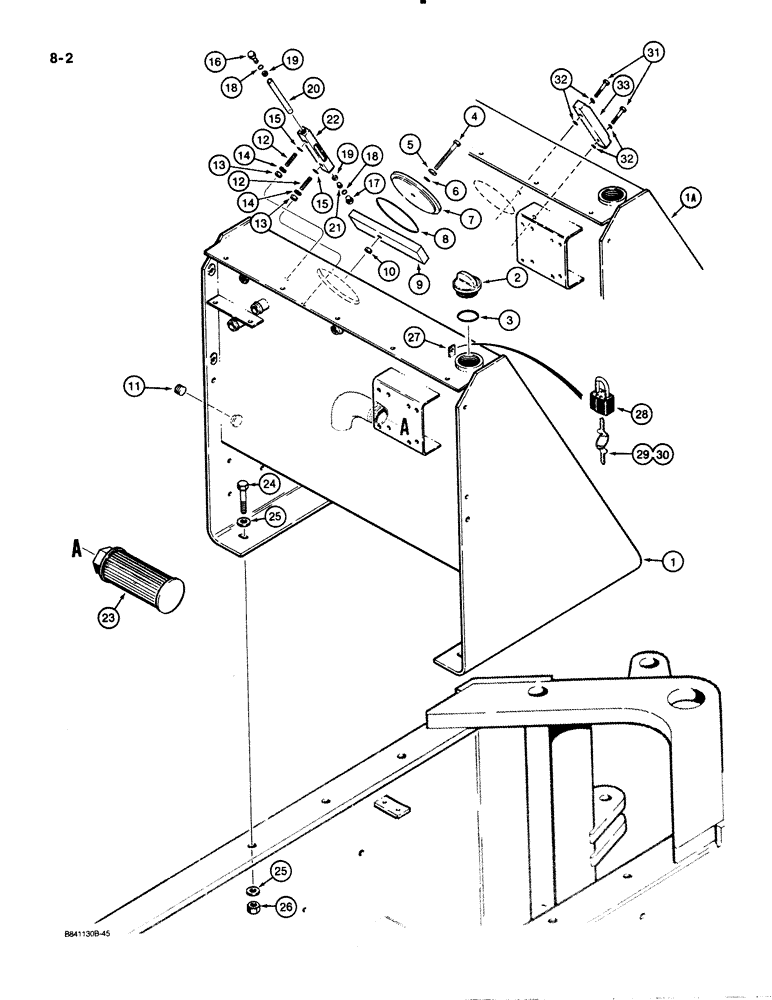 Схема запчастей Case W30 - (8-02) - HYDRAULIC RESERVOIR (08) - HYDRAULICS