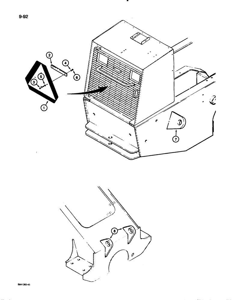 Схема запчастей Case W30 - (9-92) - SLOW MOVING VEHICLE EMBLEM (09) - CHASSIS/ATTACHMENTS