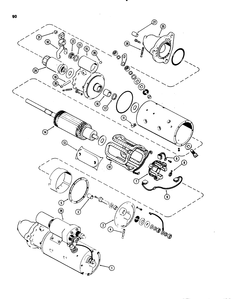 Схема запчастей Case 1150C - (090) - R37343 STARTER (04) - ELECTRICAL SYSTEMS