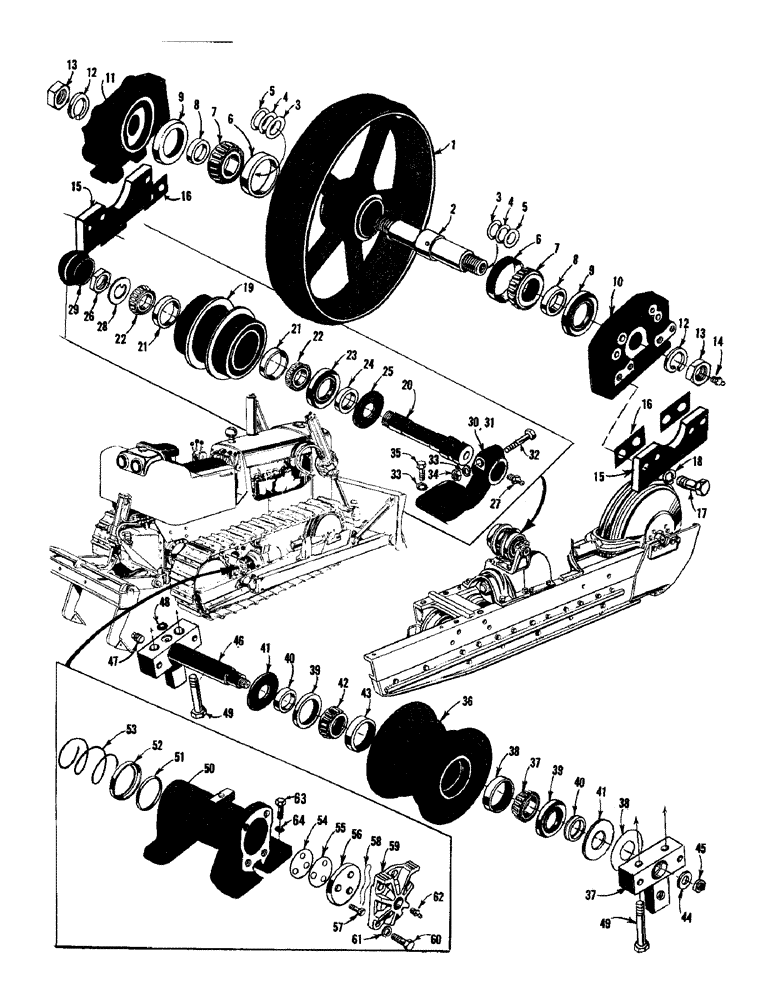 Схема запчастей Case 750 - (078) - FRONT IDLERS, SUPPORT IDLERS, ROLLERS, & PIVOT BLOCKS (04) - UNDERCARRIAGE