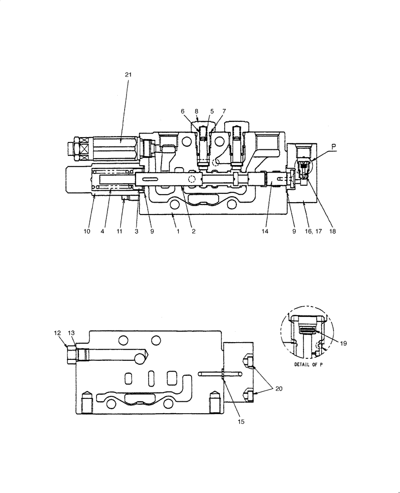 Схема запчастей Case CX27B - (HC004-01[1]) - HYDRAULIC CONTROL VALVE - COMPONENTS (SUPPLY & STRAIGHT TRAVEL) (35) - HYDRAULIC SYSTEMS