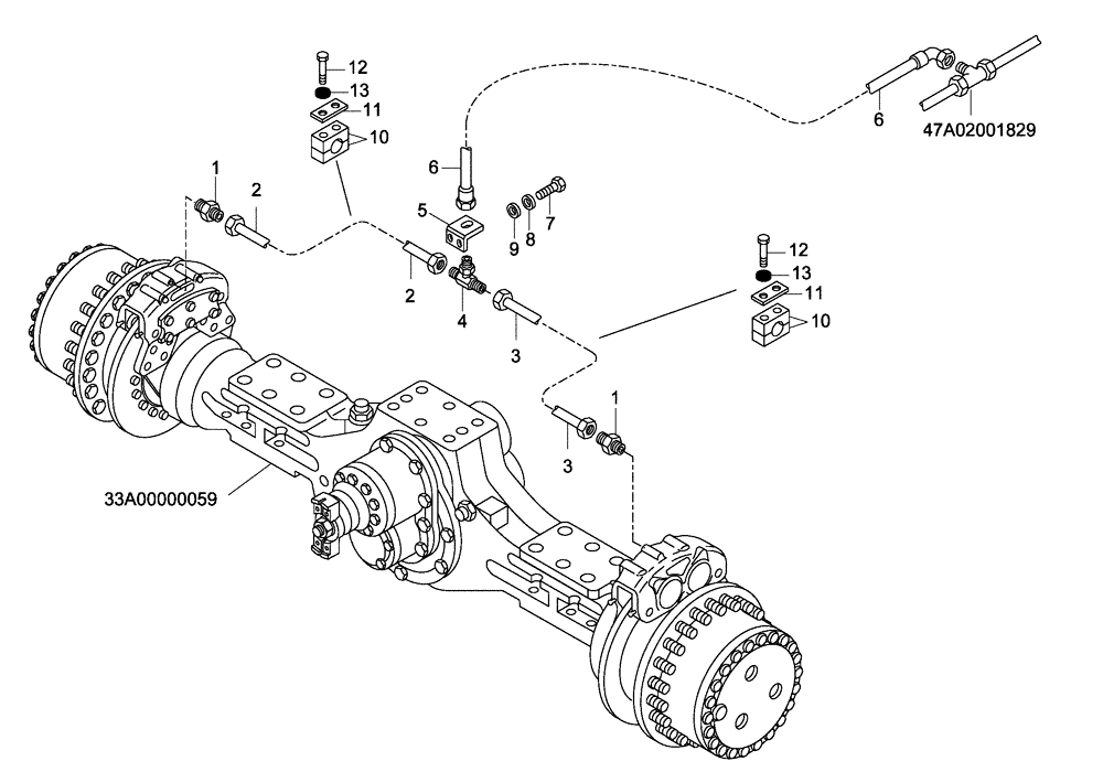 Схема запчастей Case 335 - (47A00001976[001]) - BRAKE SYSTEM - REAR AXLE (87550407) (09) - Implement / Hydraulics / Frame / Brakes