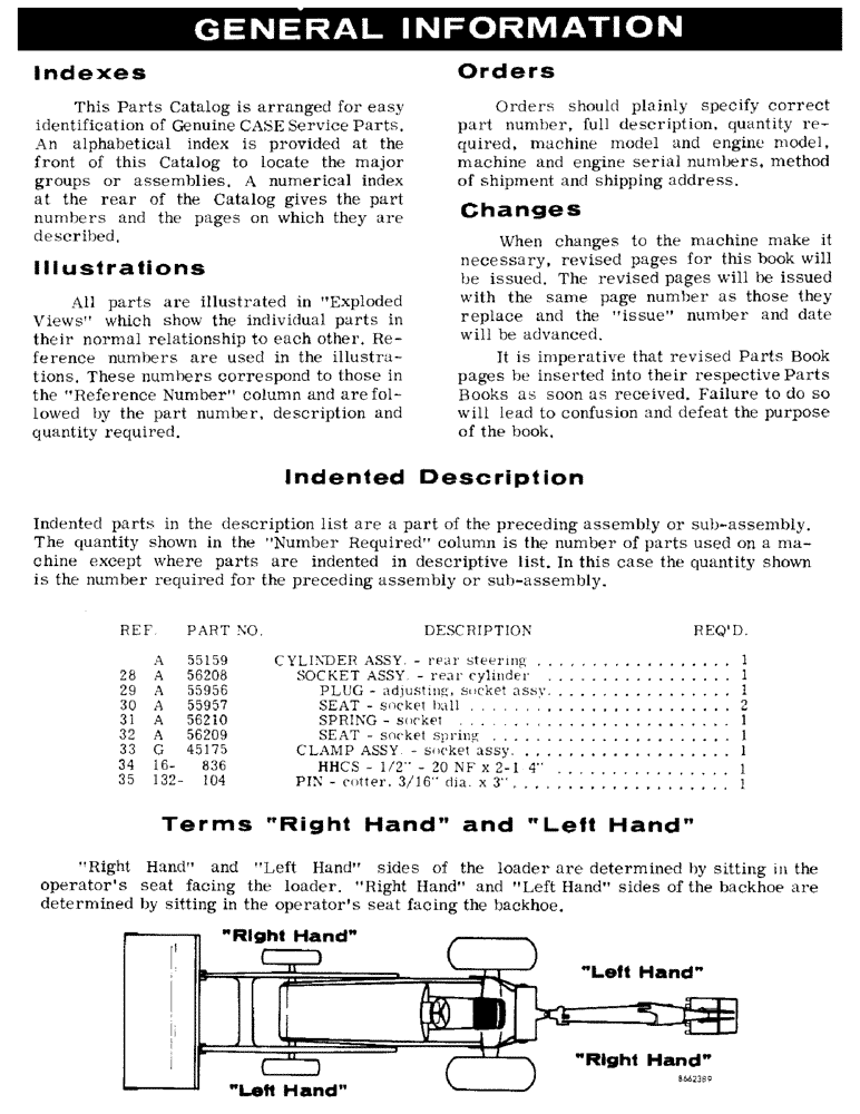 Схема запчастей Case 480CK - (01) - GENERAL INFORMATION (00) - GENERAL & PICTORIAL INDEX