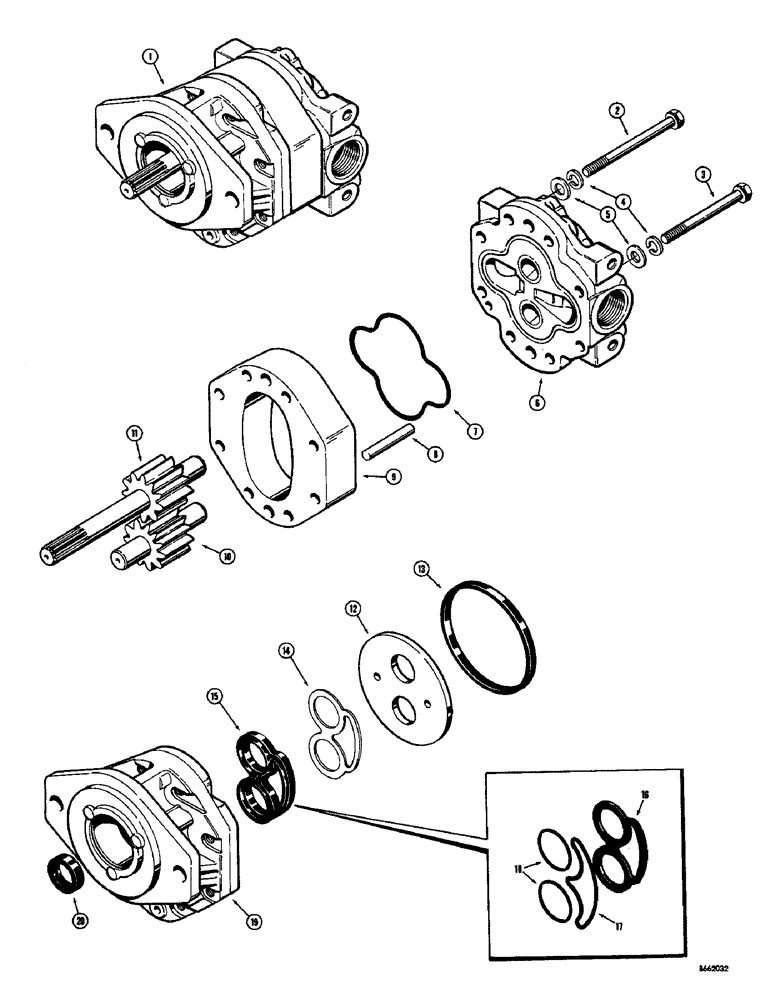 Схема запчастей Case 26 - (082) - D39525 LOADER BACKHOE PUMP 