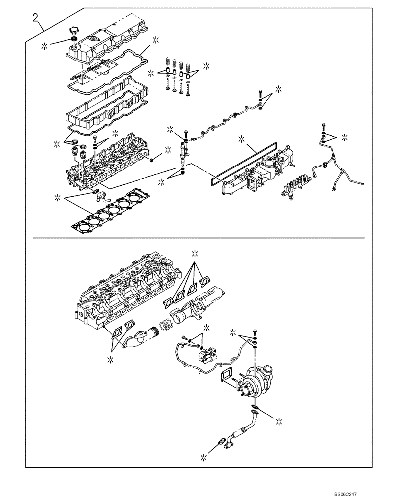 Схема запчастей Case CX350B - (02-07) - PACKAGE SEALS - ENGINE (02) - ENGINE