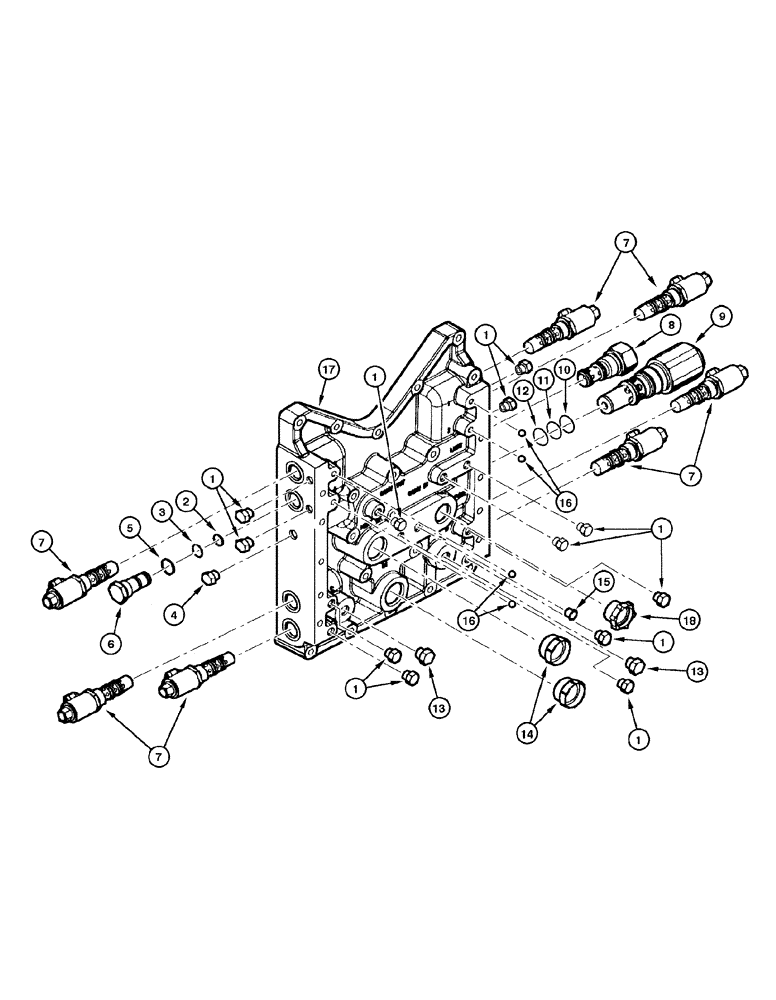 Схема запчастей Case 885 AWD - (06-34[01]) - TRANSMISSION - CONTROL VALVE COMPONENTS (06) - POWER TRAIN