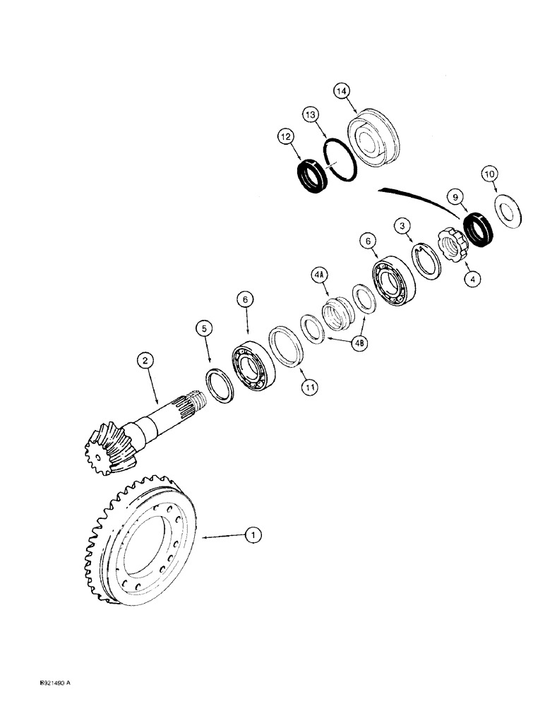 Схема запчастей Case 580SK - (6-60) - FRONT DRIVE AXLE, RING AND PINION GEAR SET (06) - POWER TRAIN