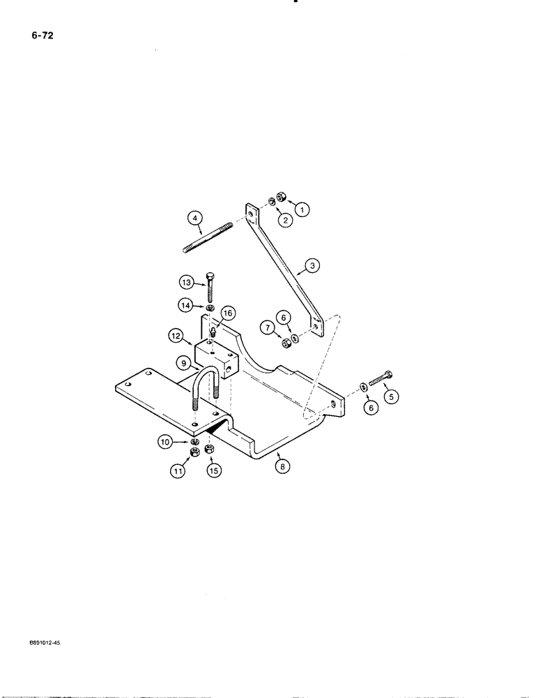 Схема запчастей Case 480E LL - (6-72) - TRANSAXLE TRANSFER GEARBOX GUARD (06) - POWER TRAIN