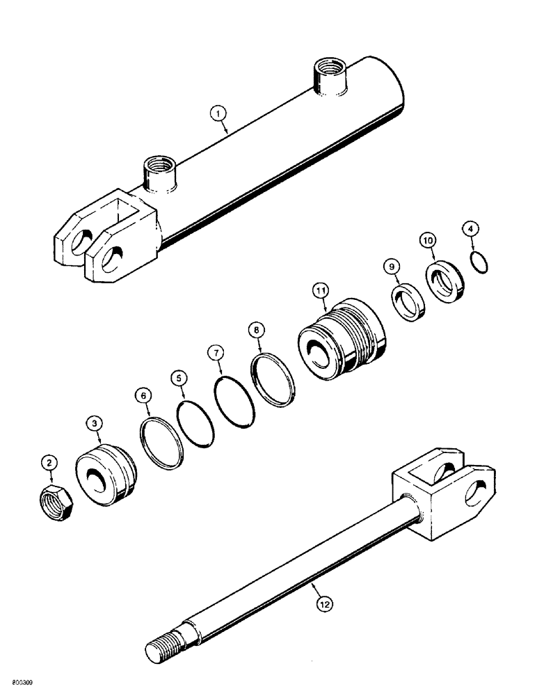 Схема запчастей Case 1838 - (8-30) - GRAPPLE CYLINDER (08) - HYDRAULICS