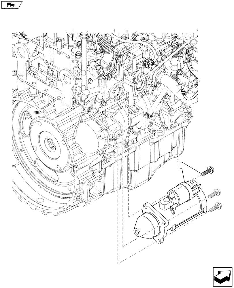 Схема запчастей Case 580SN - (55.201.01[02]) - STARTER MOTOR, D9003 (55) - ELECTRICAL SYSTEMS