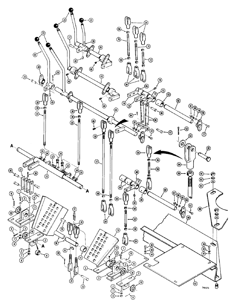 Схема запчастей Case 780 - (486) - BACKHOE CONTROLS, TRAC SN 5500155, 5500162 & 5500166 & AFT, MODELS W/TWIN BACKHOE CONTROL TWR (09) - CHASSIS/ATTACHMENTS