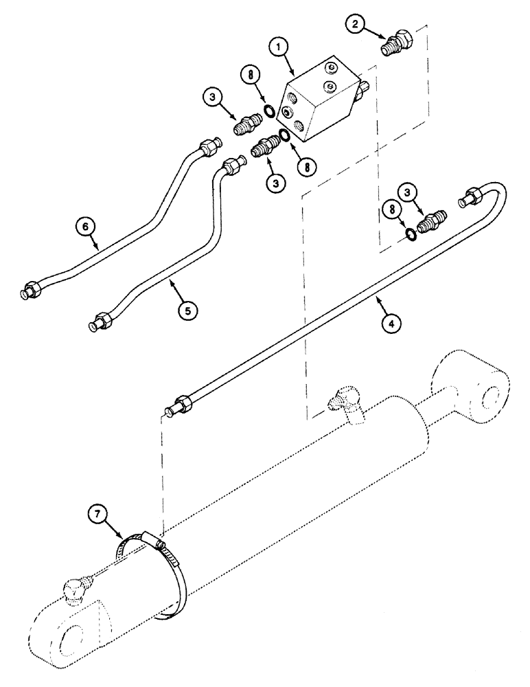 Схема запчастей Case 580SK - (8-116) - BOOM CYLINDER LOAD HOLDING VALVE, UP TO S/N JJH0045533 (08) - HYDRAULICS