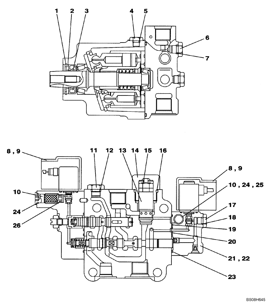 Схема запчастей Case CX470B - (02-46) - MOTOR, ELECTRIC (02) - ENGINE