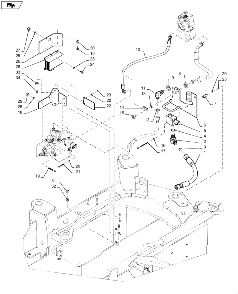 Схема запчастей Case 521F - (41.200.08) - SECONDARY STEERING PRIORITY VALVE MOUNTING (41) - STEERING