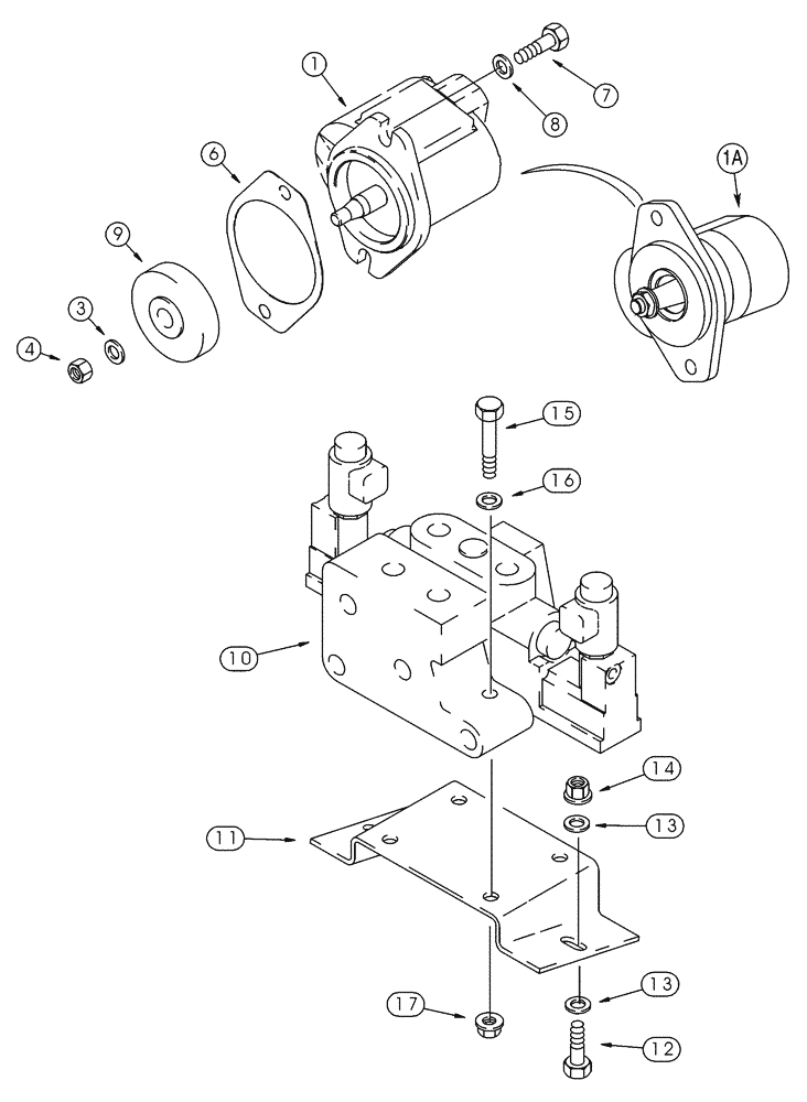 Схема запчастей Case 85XT - (08-27) - HYD, ATTACHMENT HIGH FLOW, GEAR PUMP & CTRL VALVE MTG, N. AMERICAN -JAF0352233, EUROPEAN -JAF0352714 (08) - HYDRAULICS