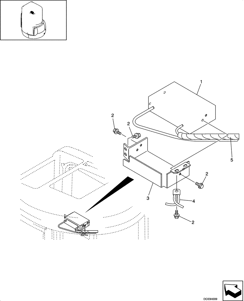 Схема запчастей Case CX47 - (04-14[00]) - RADIO MOUNTING (04) - ELECTRICAL SYSTEMS