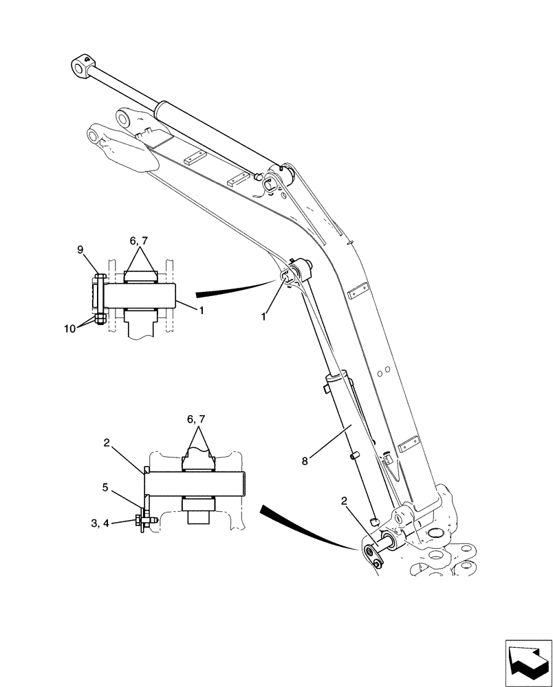 Схема запчастей Case CX31B - (03-004[01]) - CYLINDER INSTAL, CANOPY (35) - HYDRAULIC SYSTEMS