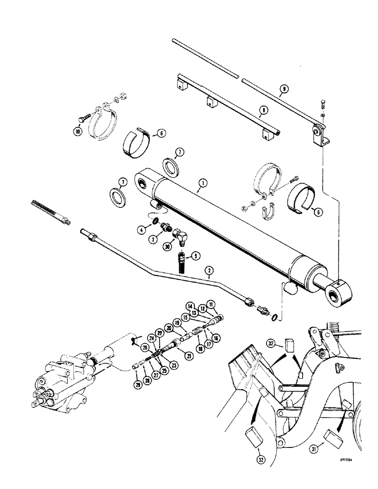 Схема запчастей Case 680CK - (117A) - LOADER TILT HYDRAULIC MODIFICATION 