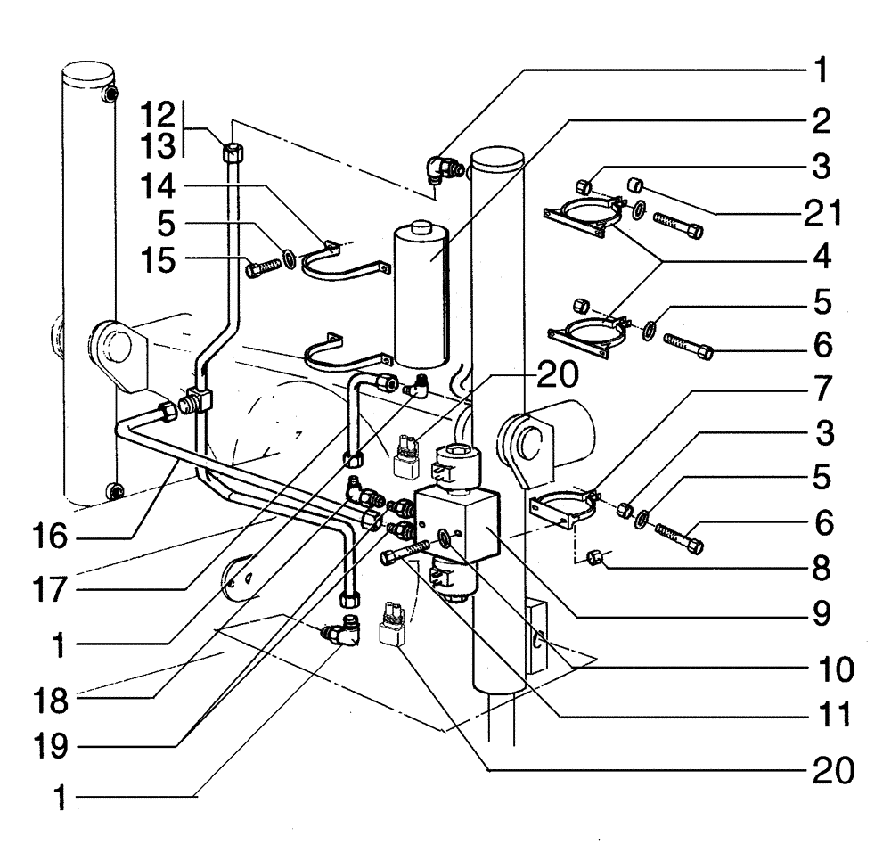 Схема запчастей Case 865B - (08-27[01]) - MOLDBOARD LIFT HYDRAULIC ACCUMULATOR (08) - HYDRAULICS