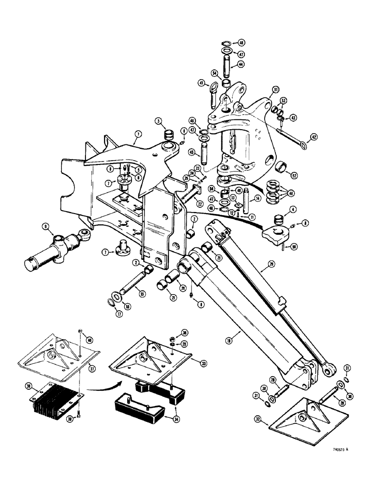 Схема запчастей Case 780 - (476) - BACKHOE MOUNTING FRAME AND STABILIZERS (09) - CHASSIS/ATTACHMENTS