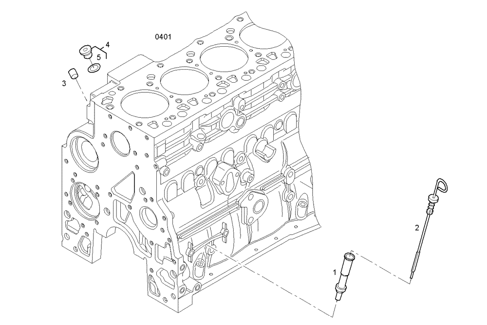 Схема запчастей Case F4GE9454K J604 - (2700.012) - OIL DIPSTICK & FILLER PIPE 