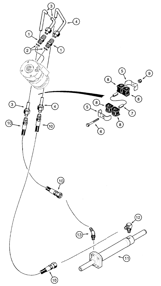 Схема запчастей Case 960 - (05-05) - HYDRAULICS STEERING, FRONT (05) - STEERING