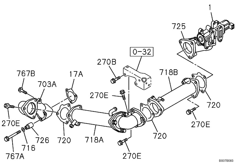 Схема запчастей Case CX460 - (02-42) - EXHAUST GAS RECIRCULATION SYSTEM (02) - ENGINE