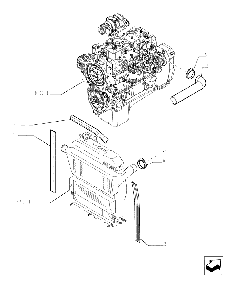 Схема запчастей Case TX1055 - (1.17.0[03]) - ENGINE COOLING (10) - ENGINE