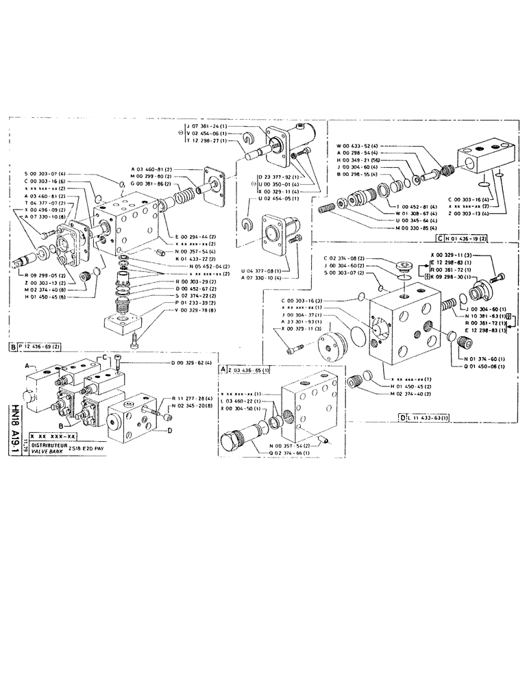 Схема запчастей Case RC200 - (088) - VALVE BANK 