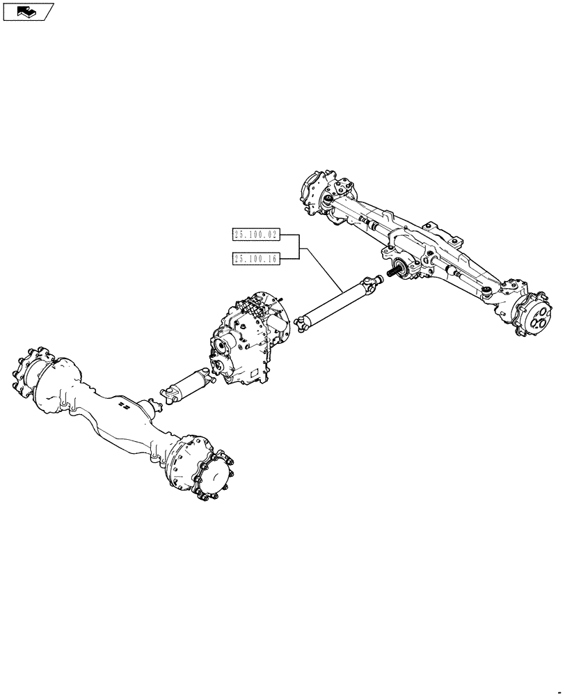 Схема запчастей Case 590SN - (25.000.00[02]) - SECTION INDEX - FRONT MECHANICAL DRIVE (25) - FRONT AXLE SYSTEM
