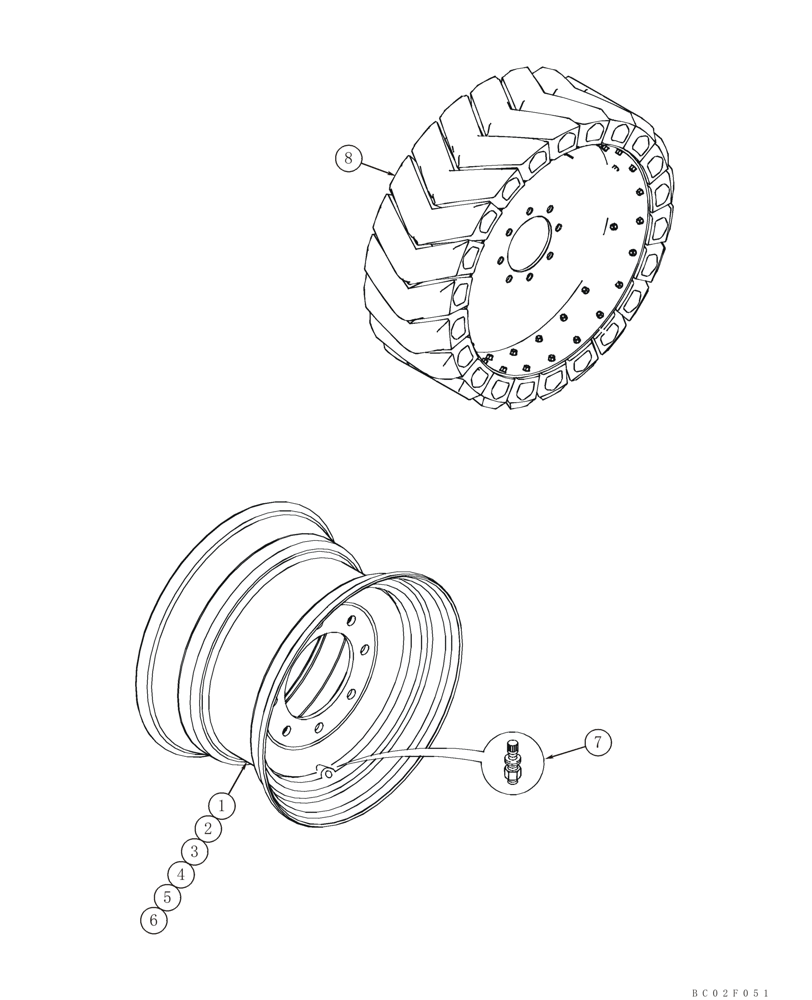 Схема запчастей Case 75XT - (06-15) - WHEELS (May 2 2011 1:17PM) (06) - POWER TRAIN