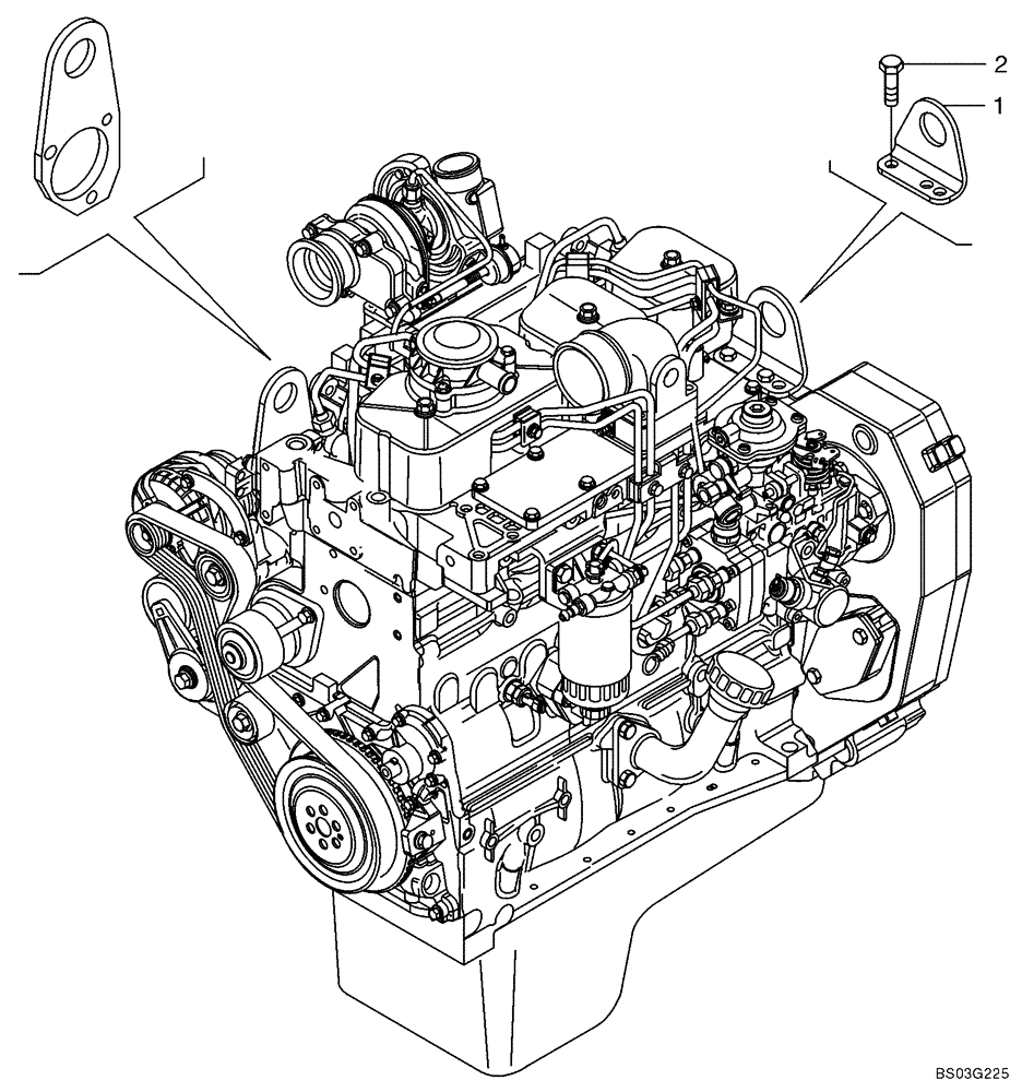 Схема запчастей Case 521D - (02-45) - ENGINE - LIFT HOOK (02) - ENGINE